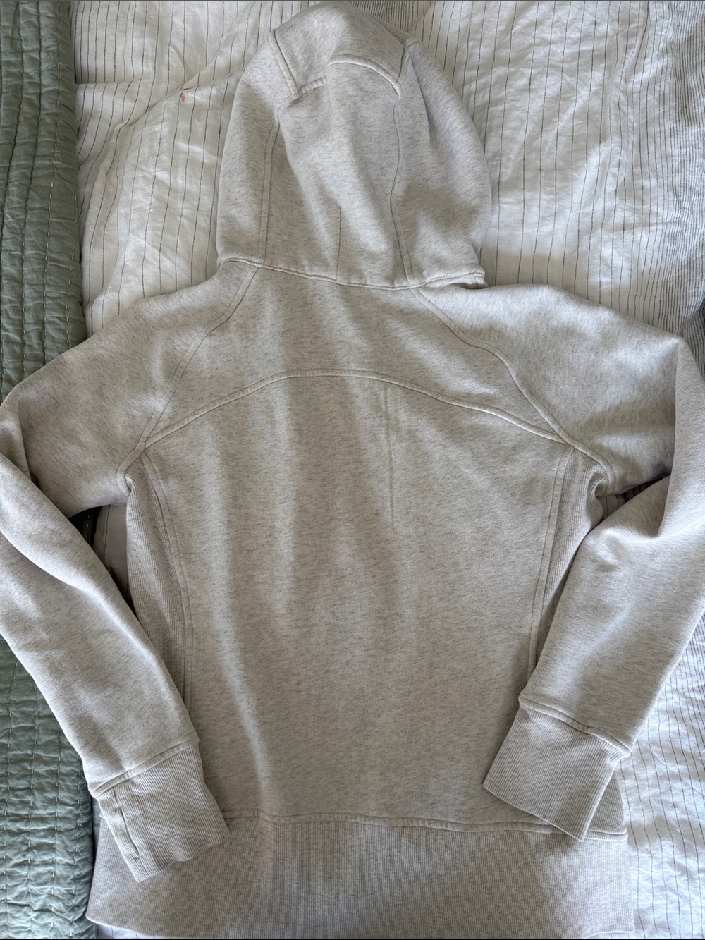 Lululemon Scuba Full-Zip Hoodie - Heathered-Light Ivory / Gold - Picture 7 of 8